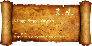 Kisgyörgy Anett névjegykártya