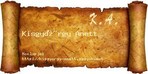 Kisgyörgy Anett névjegykártya