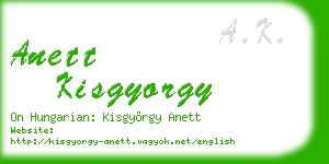 anett kisgyorgy business card