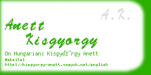 anett kisgyorgy business card